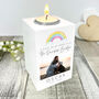 Personalised Soft Rainbow Pet Photo Tea Light Holder, thumbnail 1 of 7