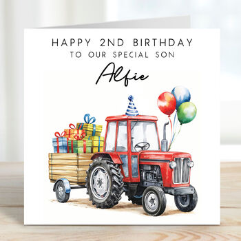 Personalised Tractor Birthday Card, 2 of 3