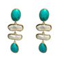24k Gold Plated Turquoise And Pearl Drop Earrings, thumbnail 2 of 3