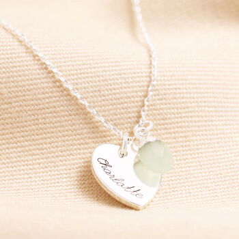 Personalised Heart And Bail Or Star Birthstone Charm Necklace, 2 of 9