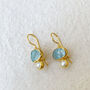 Hydra Aquamarine And Pearl Hook Earrings, thumbnail 1 of 2