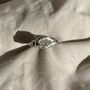 Recycled Silver Molten Ring With White Sea Glass Size P, thumbnail 1 of 3