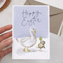 Cute Duck With Baby Chick Happy Easter Card, thumbnail 2 of 2