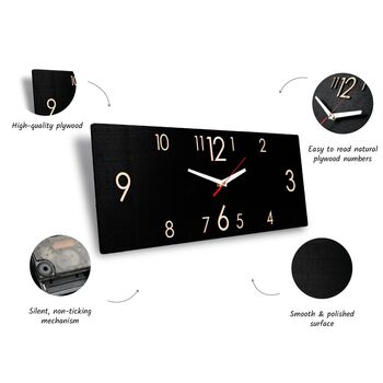 Minimalistic Scandinavian Luxury Wooden Wall Clock, 9 of 10