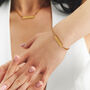 Personalised Sparkling Petite Cosmic Star Bar Bracelet In Gold, thumbnail 2 of 10
