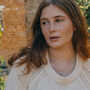 Gold Tone Rose Quartz Crystal Pendant Necklace, thumbnail 2 of 5