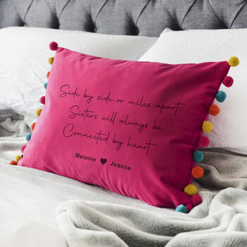 Personalised Sister Quote Velvet Cushion, 5 of 8