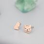 Asymmetric Alice And Cat Stud Earrings, thumbnail 4 of 11