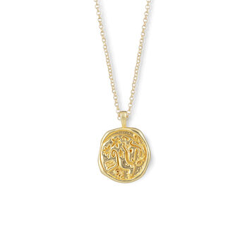 Taurus Zodiac Coin Pendant Necklace, 2 of 4