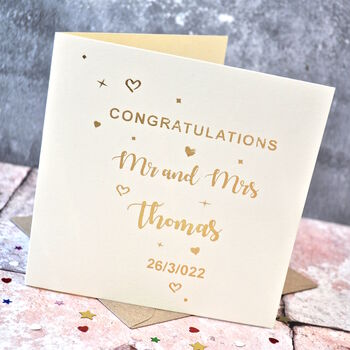 Personalised Gold Foiled Wedding Card, 3 of 4