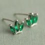 Emerald And Sterling Silver Crown Earrings, thumbnail 5 of 8