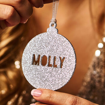 Personalised Glitter Bauble Decoration, 2 of 2