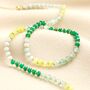 Green Ombre Beaded Necklace In Gold, thumbnail 1 of 4