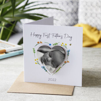 Happy First Father's Day Photo Magnet Card, 2 of 6