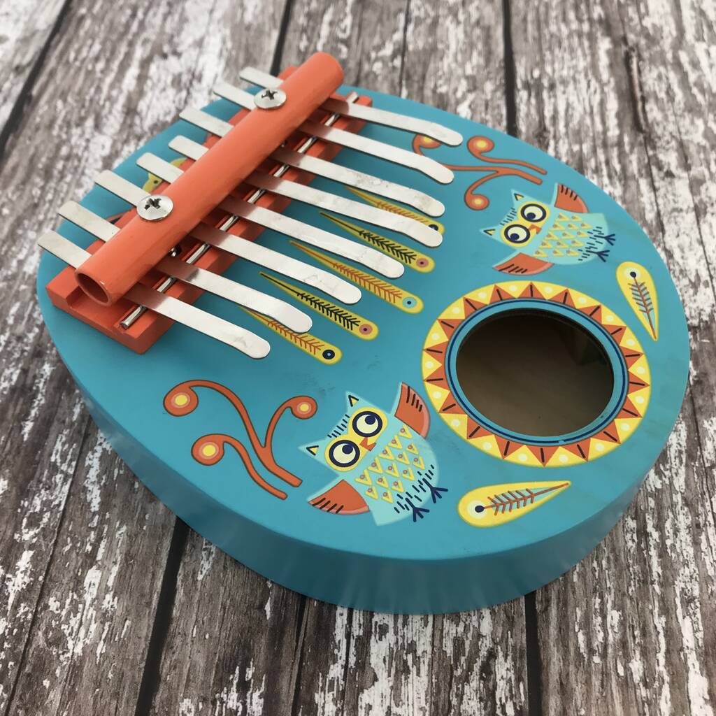 child's colourful wooden thumb piano by crafts4kids