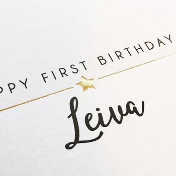 Personalised Foiled First Birthday Card, 3 of 6