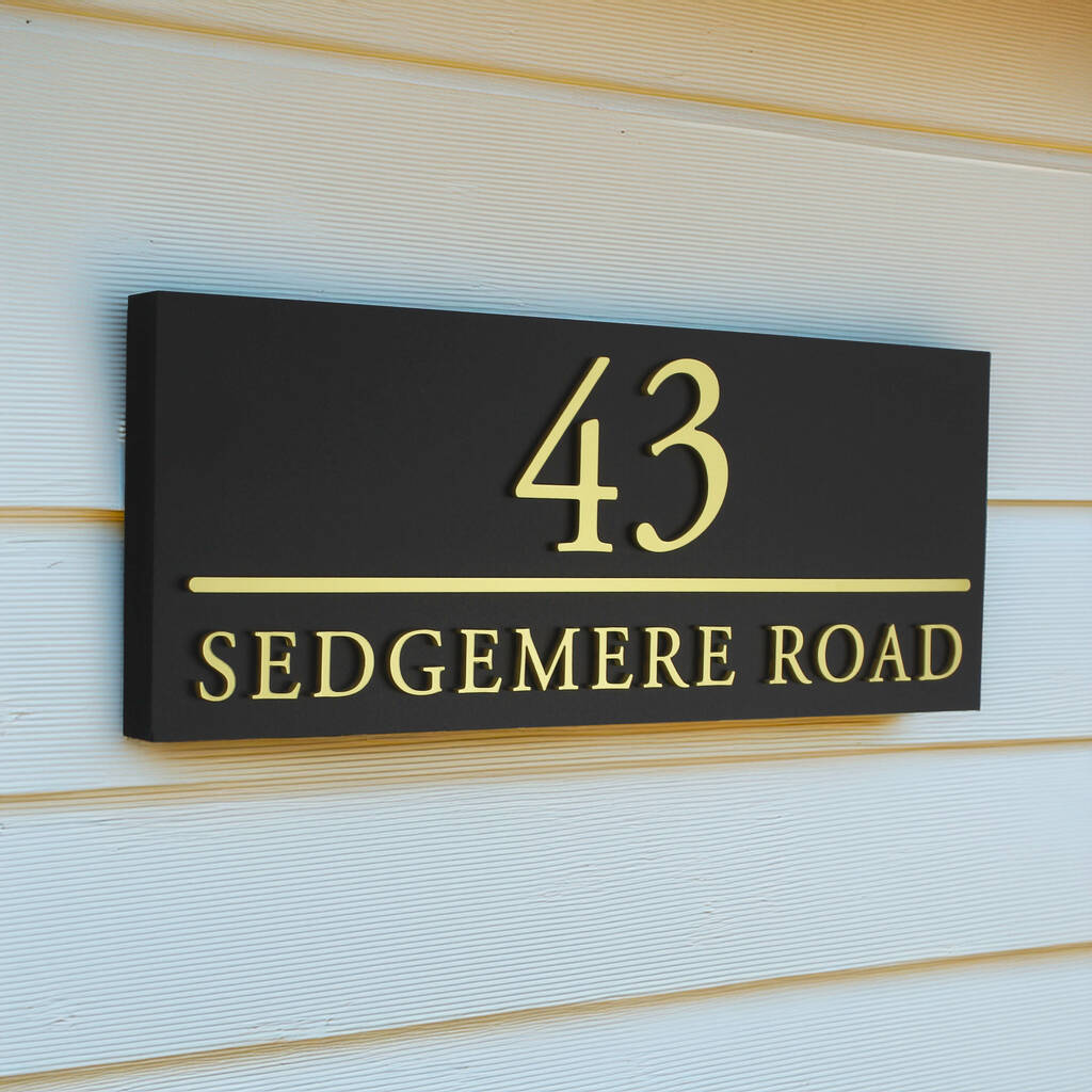 Personalised House Sign With Parallel Line, 1 of 7