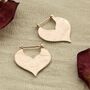 Rose Gold Sterling Silver Love Leaf Drop Earrings, thumbnail 1 of 5