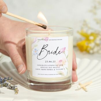 Bride To Be Candle Wedding Gift For Bride By L&M Bespoke Designs