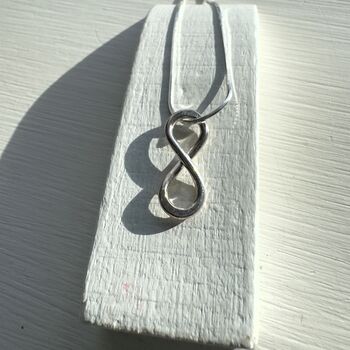 Infinity Pendant On Sterling Silver Snake Chain, 2 of 3
