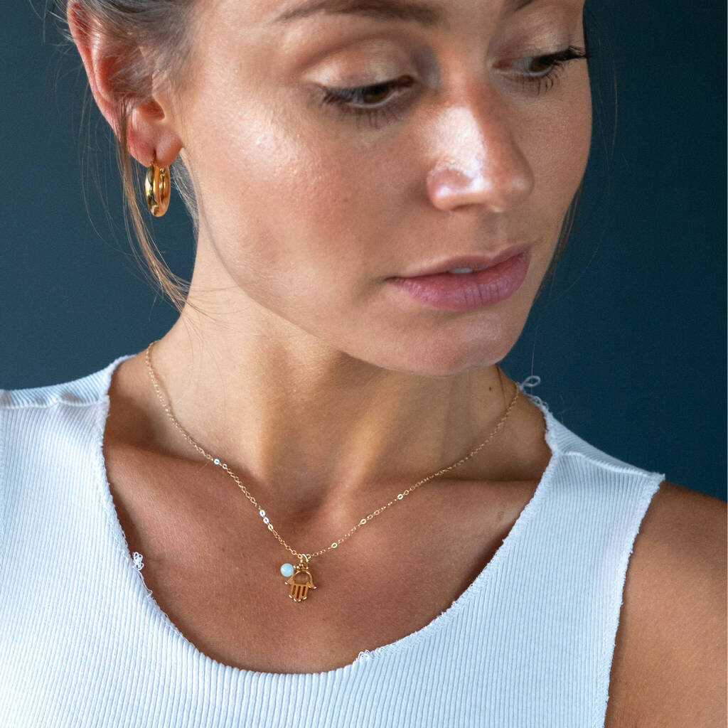 Hamsa Charm Necklace By Mara Studio