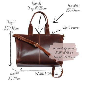 Oversized Leather Maxi Tote Bag, 6 of 7