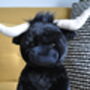 Large Black Longhorn Highland 30cm Cow Plush Toy, thumbnail 2 of 12