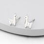 Sterling Silver Tiny Llama Stud Earrings, thumbnail 2 of 12