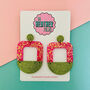 Larger Than Life Geometric Glitter Earrings *More Colours Available*, thumbnail 1 of 2