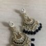 Meenakari Black Gold Plated Dangle Indian Earrings, thumbnail 3 of 7