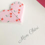 Personalised Cherry Origami Heart Love Card, thumbnail 5 of 8