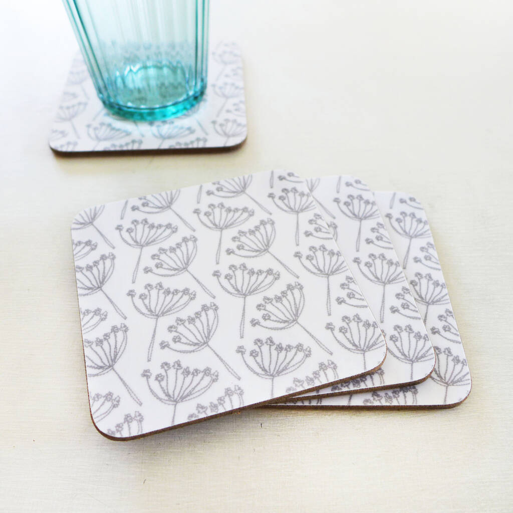 Set Of Four Cow Parsley Coasters By Charlotte Macey ...