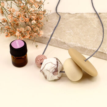 Essential Oil Diffuser Beige Silicone Necklace, 3 of 6