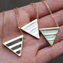 Striped Enamel Triangle Necklace, thumbnail 4 of 7