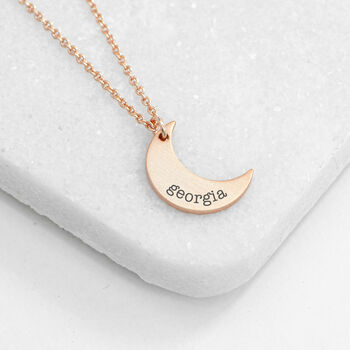 Personalised Crescent Moon Necklace, 2 of 12