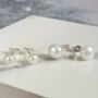 Large White Freshwater Pearl Stud Earrings, thumbnail 3 of 4