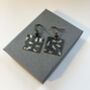 Sterling Silver Square Hands Drop Earrings, thumbnail 4 of 4