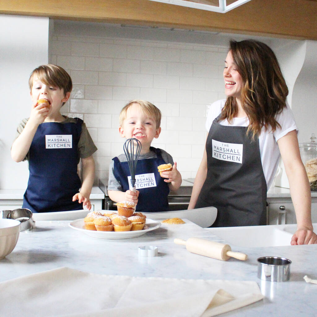 'the surname kitchen' children's baking apron by precious little plum