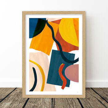 Blue And Yellow Oversized Abstract Print Set Of Three, 10 of 12