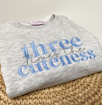 'Cuteness' Embroidered Birthday Sweatshirt, 2 of 7