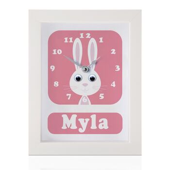 Personalised Children's Rabbit Clock, 9 of 10