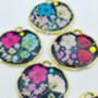 Customisable Earrings Flowers Small Circle, thumbnail 3 of 12