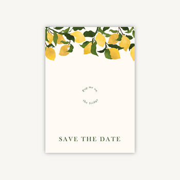 Amalfi Lemons Wooden Magnet Save The Date, 2 of 6