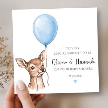 Parents To Be Baby Shower Card, Neutral Deer Baby Card, 3 of 5
