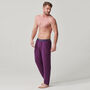 Men's Bamboo Pyjama Trousers Wine And Navy Stripe, thumbnail 2 of 3