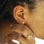 Yellow Gold Vermeil Sterling Silver Bee Flower Studs, thumbnail 2 of 5