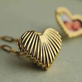 Gold Heart Clamshell Locket Necklace, 4 of 9