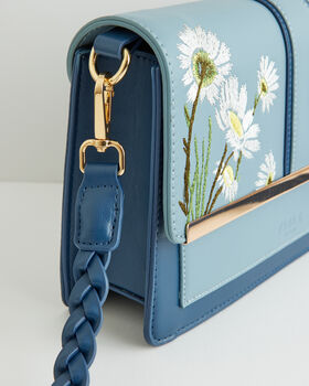 Embroidered Kingfisher Blue Cross Body Bag, 4 of 7