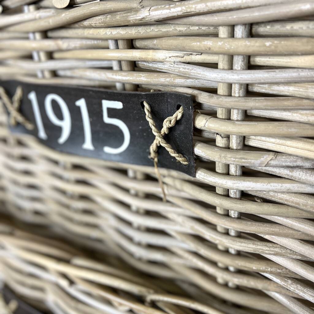 1915 Large Wicker Baskets On Wheels By Cowshed Interiors
