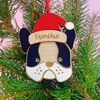 Personalised French Bulldog Christmas Tree Decoration, 2 of 2